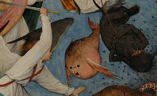 Detail from Dutch Renaissance artist Pieter Bruegel the Elder's painting, The Fall of the Rebel Angels. From Wikipedia