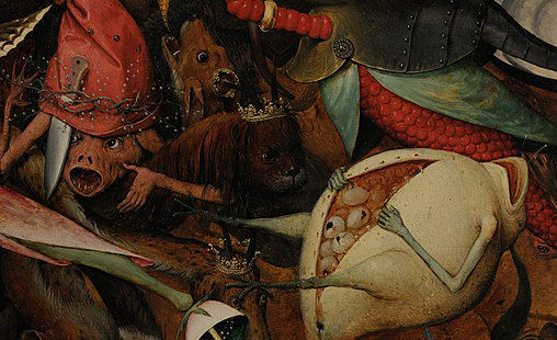 Detail from Dutch Renaissance artist Pieter Bruegel the Elder's painting, The Fall of the Rebel Angels. From Wikipedia